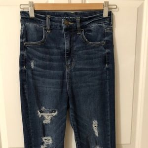 American Eagle Dark Washed Ripped Jeans